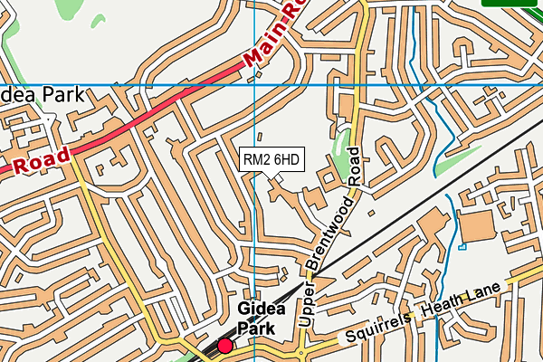 RM2 6HD map - OS VectorMap District (Ordnance Survey)