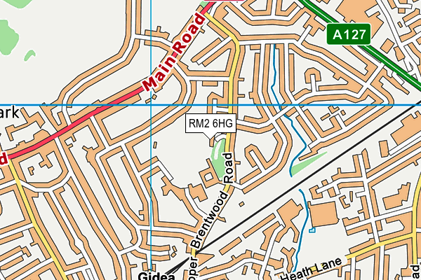 RM2 6HG map - OS VectorMap District (Ordnance Survey)
