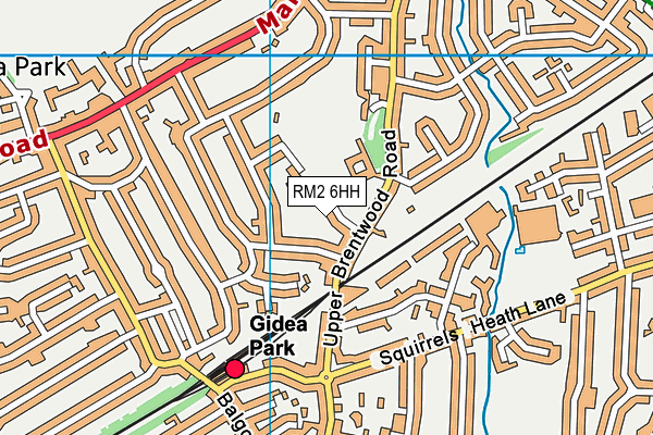 RM2 6HH map - OS VectorMap District (Ordnance Survey)