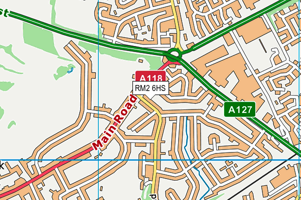 RM2 6HS map - OS VectorMap District (Ordnance Survey)