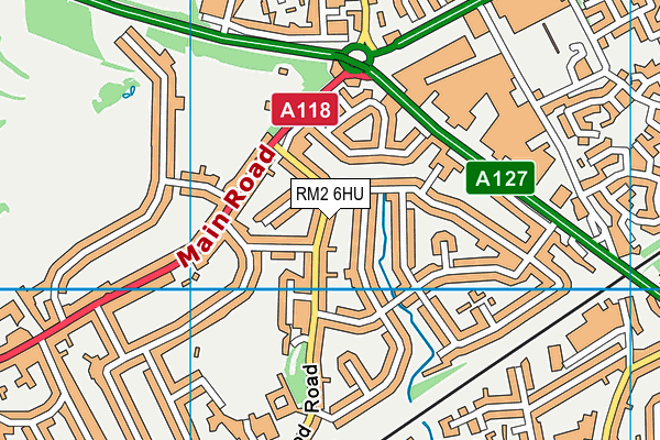 RM2 6HU map - OS VectorMap District (Ordnance Survey)