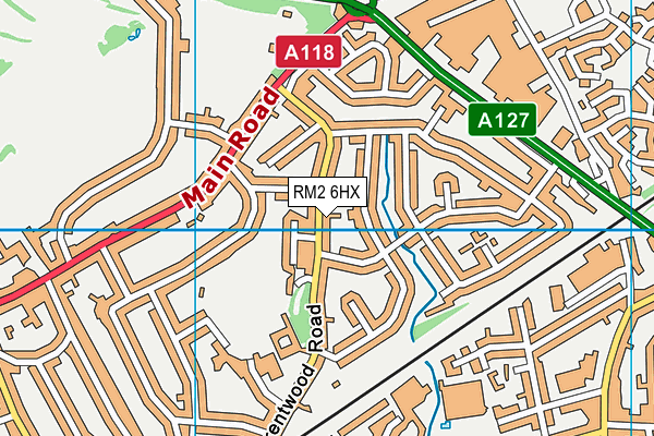 RM2 6HX map - OS VectorMap District (Ordnance Survey)