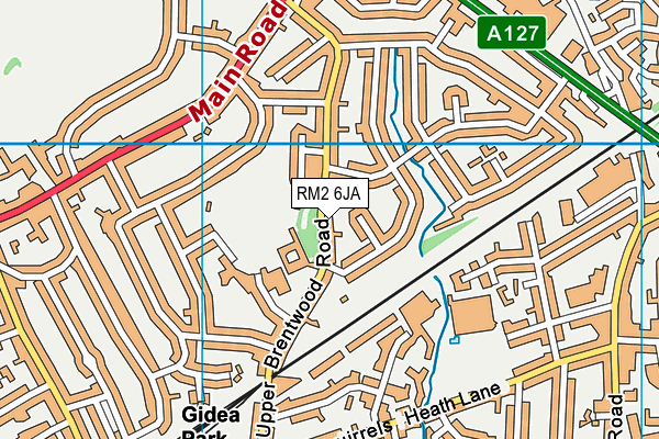 RM2 6JA map - OS VectorMap District (Ordnance Survey)