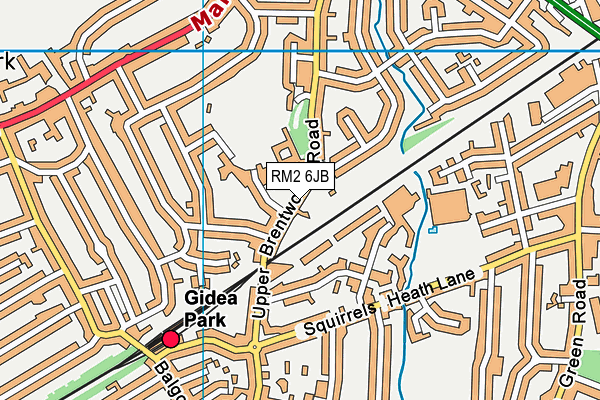 RM2 6JB map - OS VectorMap District (Ordnance Survey)