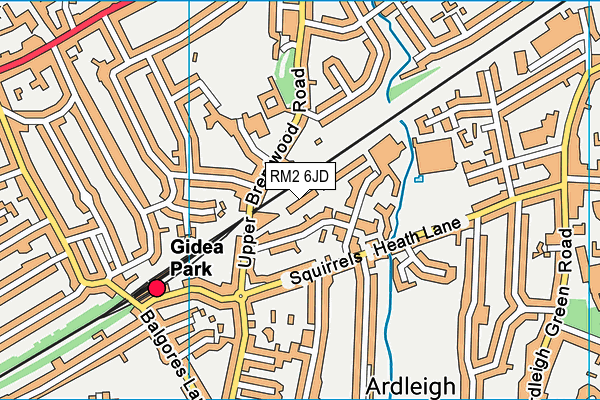 RM2 6JD map - OS VectorMap District (Ordnance Survey)