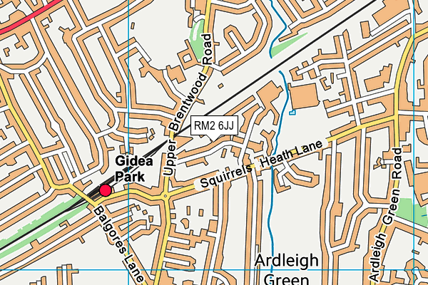 RM2 6JJ map - OS VectorMap District (Ordnance Survey)