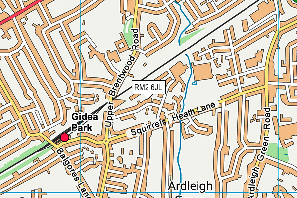 RM2 6JL map - OS VectorMap District (Ordnance Survey)