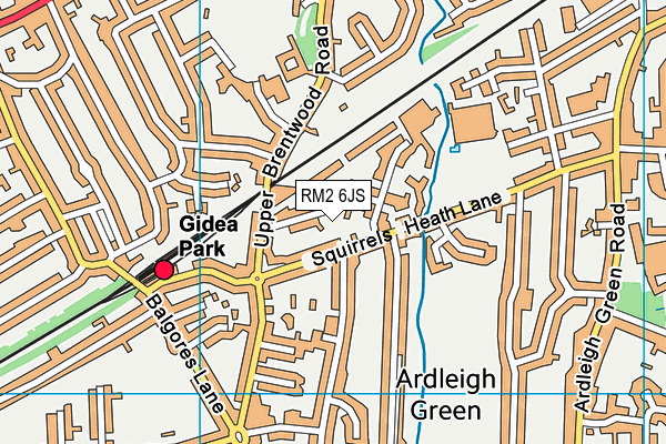 RM2 6JS map - OS VectorMap District (Ordnance Survey)