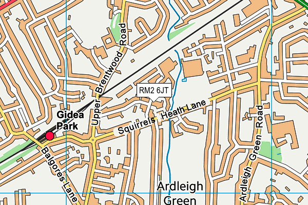 RM2 6JT map - OS VectorMap District (Ordnance Survey)