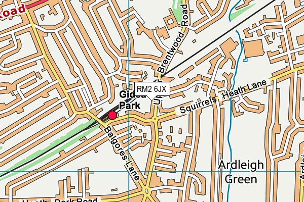 RM2 6JX map - OS VectorMap District (Ordnance Survey)