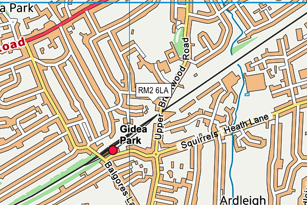 RM2 6LA map - OS VectorMap District (Ordnance Survey)