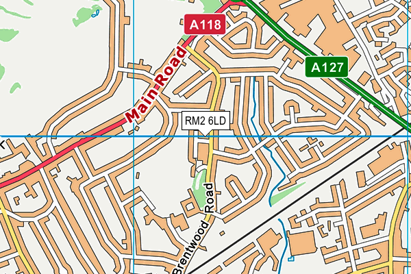 RM2 6LD map - OS VectorMap District (Ordnance Survey)