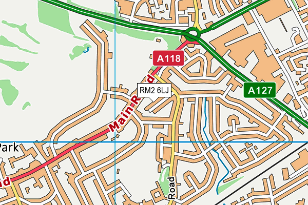 RM2 6LJ map - OS VectorMap District (Ordnance Survey)