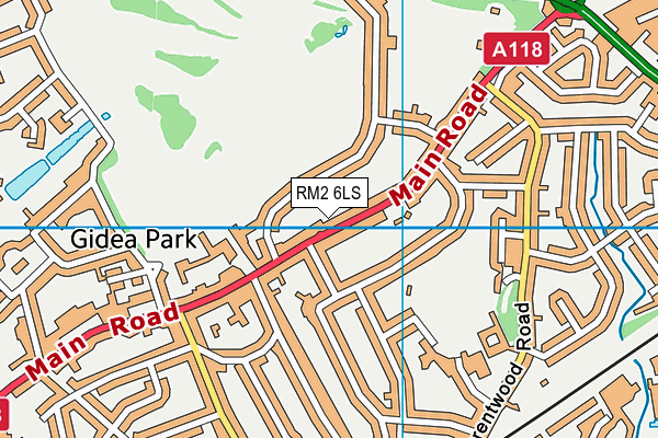 RM2 6LS map - OS VectorMap District (Ordnance Survey)