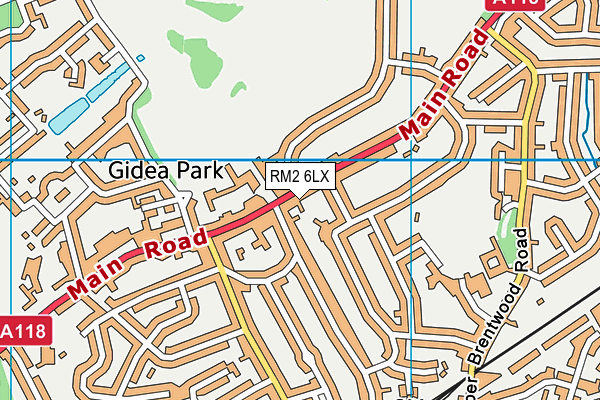 RM2 6LX map - OS VectorMap District (Ordnance Survey)