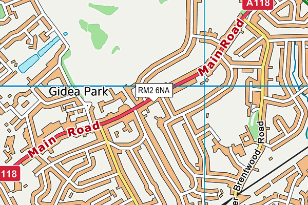 RM2 6NA map - OS VectorMap District (Ordnance Survey)