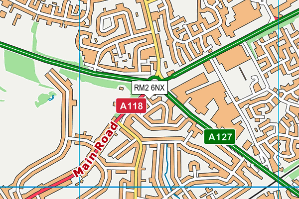 RM2 6NX map - OS VectorMap District (Ordnance Survey)