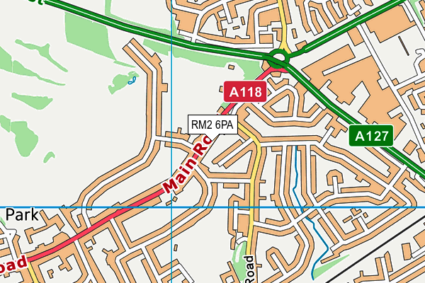 RM2 6PA map - OS VectorMap District (Ordnance Survey)