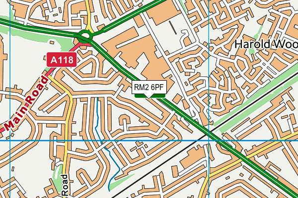 RM2 6PF map - OS VectorMap District (Ordnance Survey)