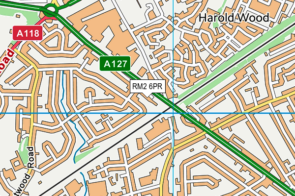 RM2 6PR map - OS VectorMap District (Ordnance Survey)