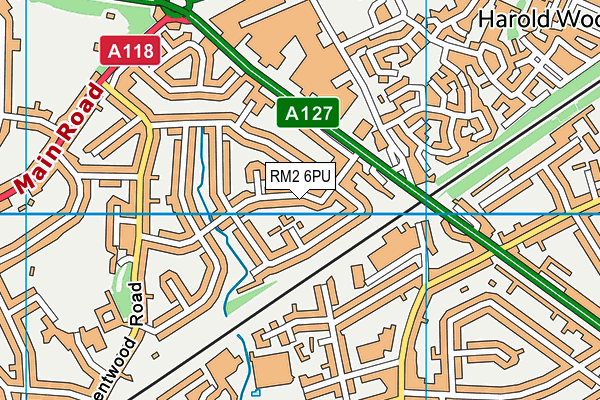 RM2 6PU map - OS VectorMap District (Ordnance Survey)