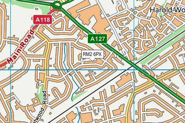 RM2 6PX map - OS VectorMap District (Ordnance Survey)