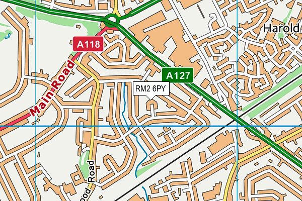 RM2 6PY map - OS VectorMap District (Ordnance Survey)