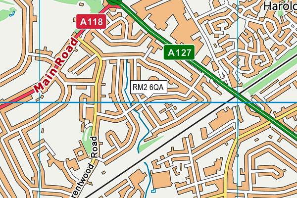 RM2 6QA map - OS VectorMap District (Ordnance Survey)