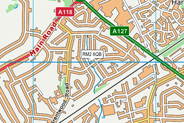 RM2 6QB map - OS VectorMap District (Ordnance Survey)