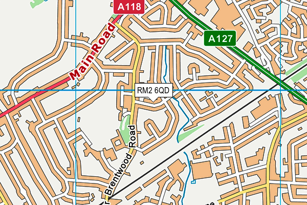 RM2 6QD map - OS VectorMap District (Ordnance Survey)