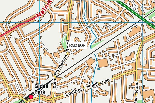 RM2 6QR map - OS VectorMap District (Ordnance Survey)