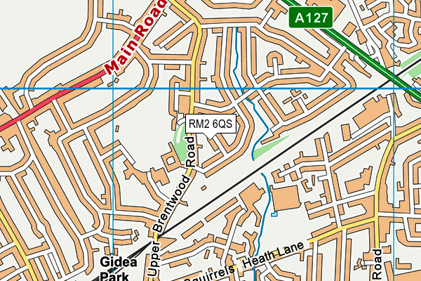 RM2 6QS map - OS VectorMap District (Ordnance Survey)