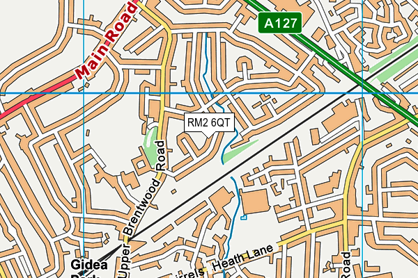 RM2 6QT map - OS VectorMap District (Ordnance Survey)