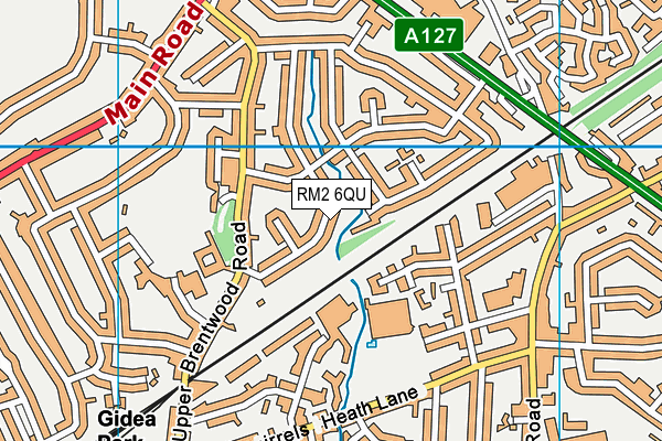 RM2 6QU map - OS VectorMap District (Ordnance Survey)