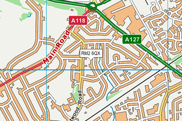 RM2 6QX map - OS VectorMap District (Ordnance Survey)