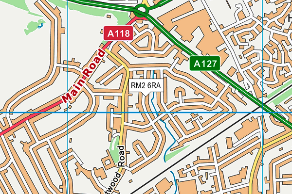 RM2 6RA map - OS VectorMap District (Ordnance Survey)