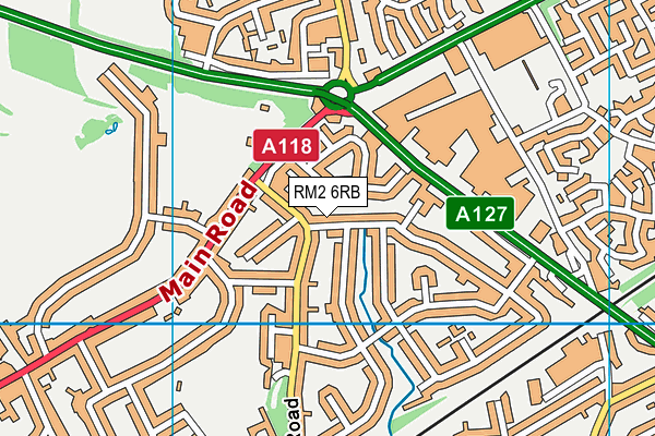 RM2 6RB map - OS VectorMap District (Ordnance Survey)