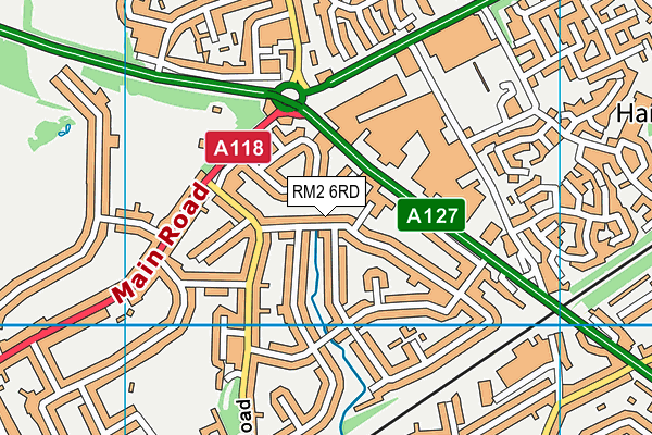 RM2 6RD map - OS VectorMap District (Ordnance Survey)