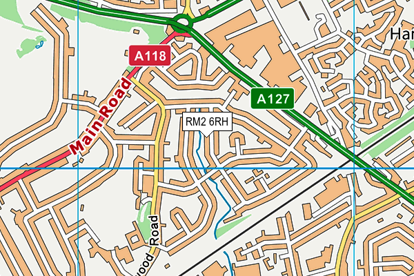 RM2 6RH map - OS VectorMap District (Ordnance Survey)