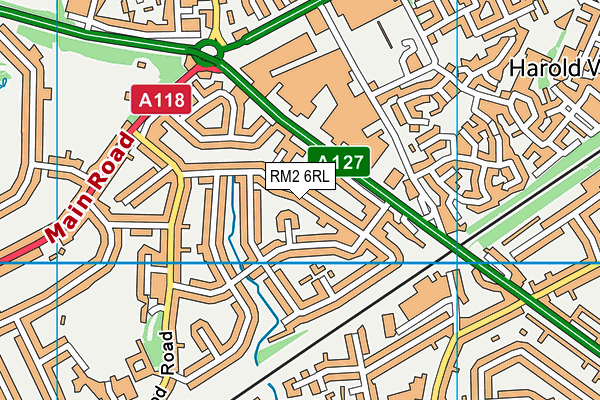 RM2 6RL map - OS VectorMap District (Ordnance Survey)