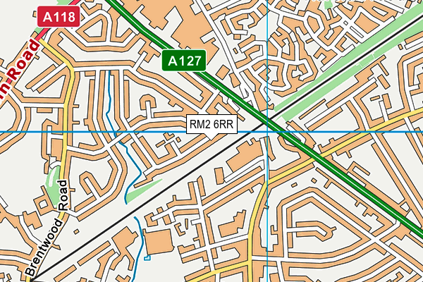 RM2 6RR map - OS VectorMap District (Ordnance Survey)