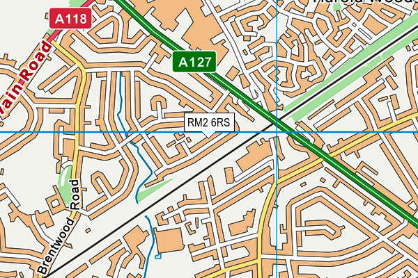 RM2 6RS map - OS VectorMap District (Ordnance Survey)