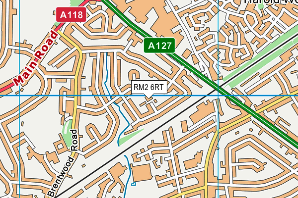 RM2 6RT map - OS VectorMap District (Ordnance Survey)