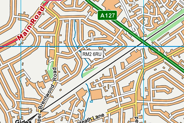 RM2 6RU map - OS VectorMap District (Ordnance Survey)