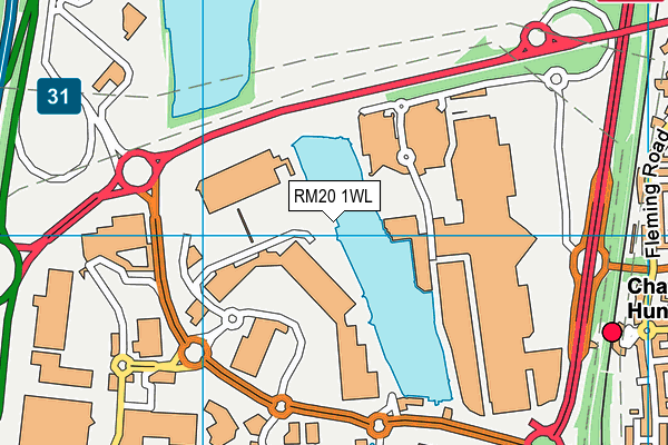 RM20 1WL map - OS VectorMap District (Ordnance Survey)