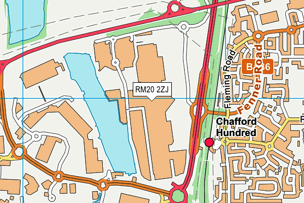 RM20 2ZJ map - OS VectorMap District (Ordnance Survey)