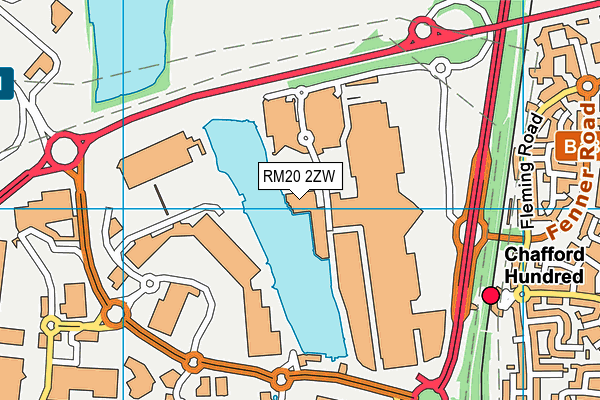 RM20 2ZW map - OS VectorMap District (Ordnance Survey)