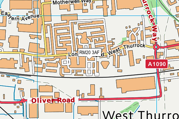 RM20 3AF map - OS VectorMap District (Ordnance Survey)
