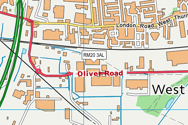 RM20 3AL map - OS VectorMap District (Ordnance Survey)