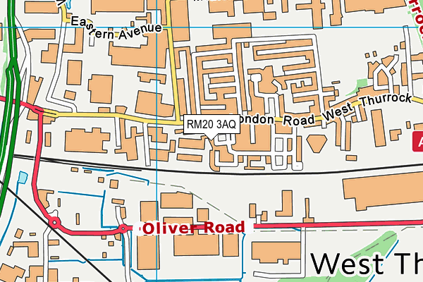 RM20 3AQ map - OS VectorMap District (Ordnance Survey)